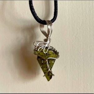 **SOLD Moldavite pendant wire wrap necklace